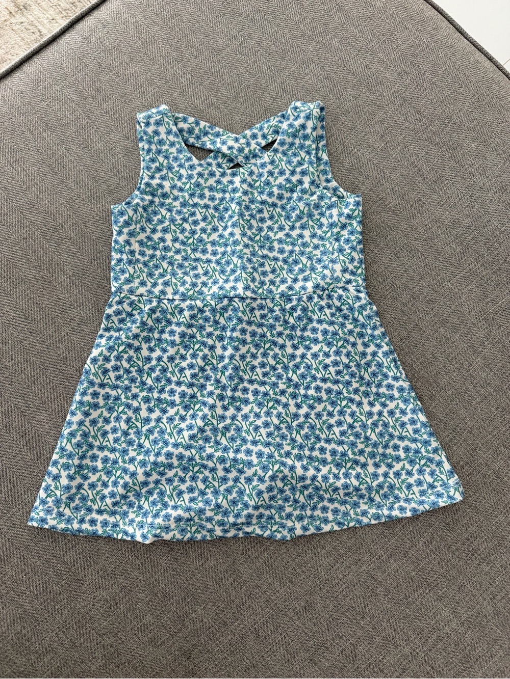 Eddie Bauer Blue and White Floral Girls' Casual Dress